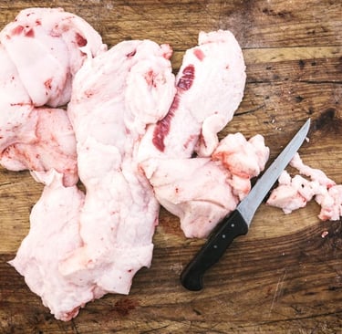 beef suet prior to rendering beef tallow