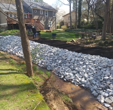 Riprap Installation  — Protect ditches, and slopes from erosion with riprap.