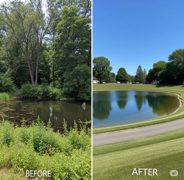 Ponds & Drainage — New clearing, pond repair, spillways, dam repair.