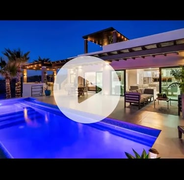 Professional video walkthrough of a high-end property in Cabo at dusk