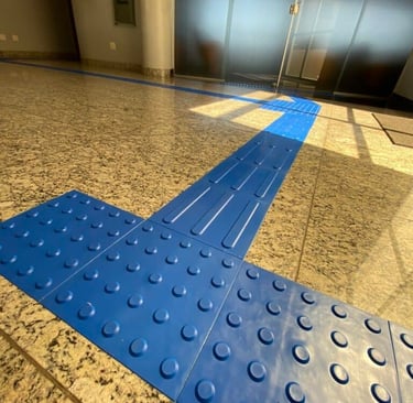 Piso Tátil pvc azul