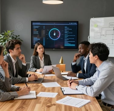 An executive team huddle under time pressure using NIST AI RMF