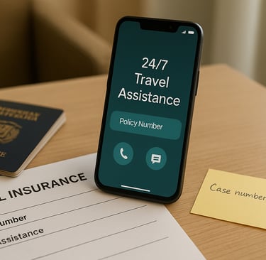 a phone phone with a passport and a passport case