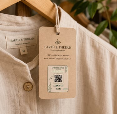photo of nopolluting's green badge on a shirt