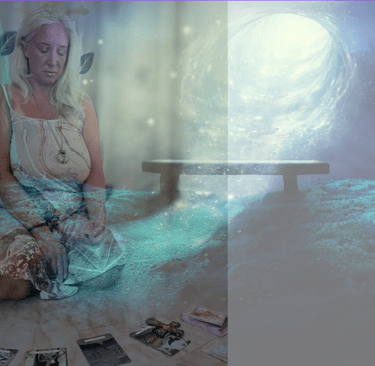 Maryann in sacred space offering intuitive soul path reading ceremony