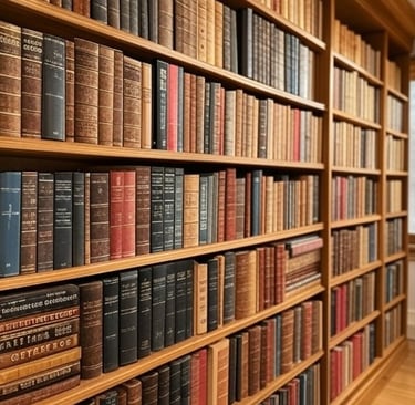 A bookshelf with a lamp on a wooden floor