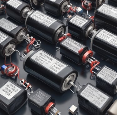Spools of copper wire arranged on shelves in an industrial supply store