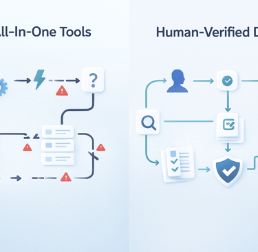 Workflow comparison infographic.