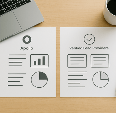 Top-view comparison sheets on a desk with charts and icons