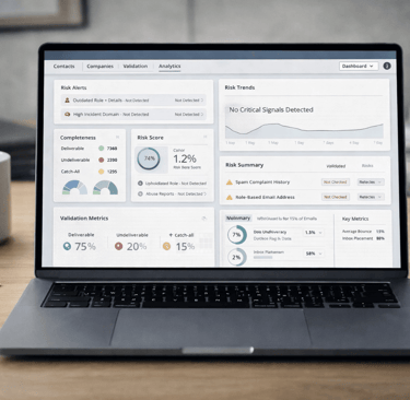 Data validation dashboard missing critical lead risk signals