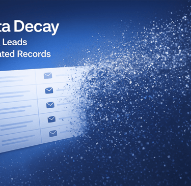 Infographic of a lead list dissolving into particles.