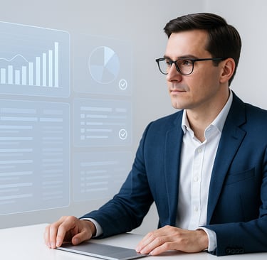 Professional reviewing verified data – CapLeads brand philosophy