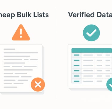 Comparison of cheap bulk lists versus verified data.