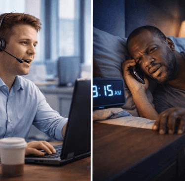 SDR calling during the day while a founder answers at night due to timezone difference