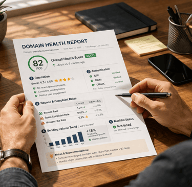 domain health report email reputation score desk