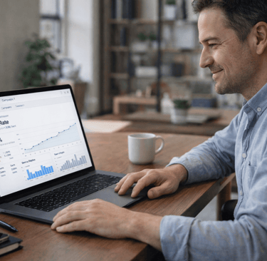 Founder reviewing stable reply rate performance from a clean lead list campaign