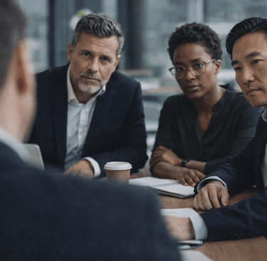 CEOs in a focused business discussion