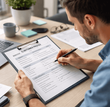 Founder reviewing an accurate ICP worksheet to guide outbound targeting decisions