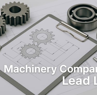 Image for Machinery Company Lead list showin cogs and wrenches