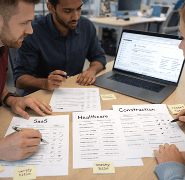 SDR team verifying leads by industry