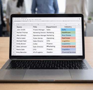 Lead list showing role ambiguity across industries