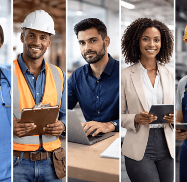 Professionals from different industries representing varied validation rules