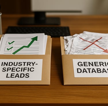 Industry-specific leads folder compared to generic database folder