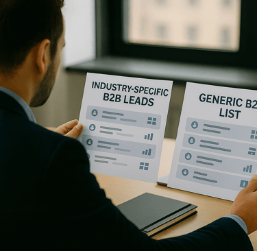Founder comparing industry-specific leads with a generic list