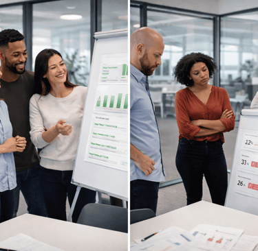 SDR teams comparing successful and failed outbound campaigns