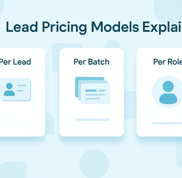 Infographic showing per lead, per batch, and per role pricing models