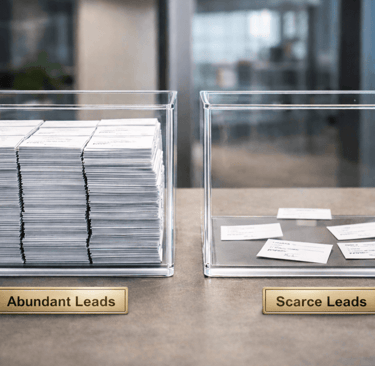 Abundant leads versus scarce leads by vertical.