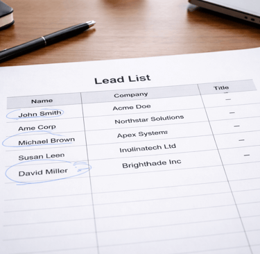 Lead list with names but missing job titles