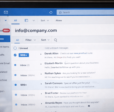 overloaded info@company inbox with many unread emails