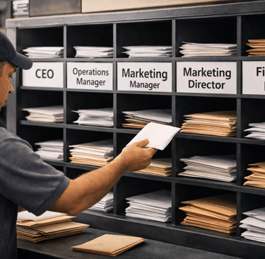 mail sorting by job roles in office system