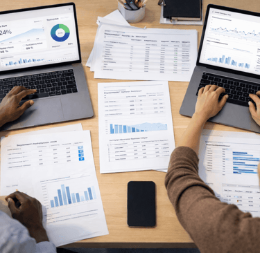 SDR team reviewing email engagement history while planning a campaign