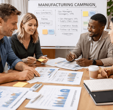 SDR team planning a cold email campaign for a specific industry vertical