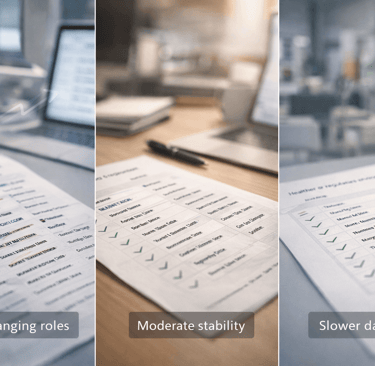 Different industries showing fast, moderate, and slow data freshness.