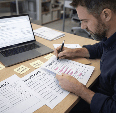 Founder reviewing lead validation depth across industries