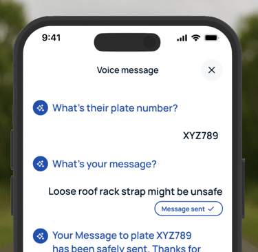 Front on facing view of a phone with the Blinker app on the screen