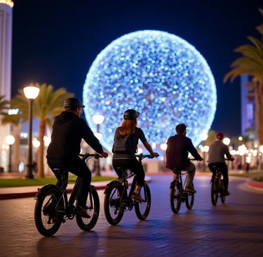 bike riding at night with friends