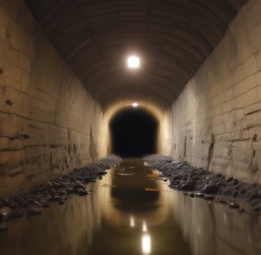 a tunnel with a light at the end of the tunnel