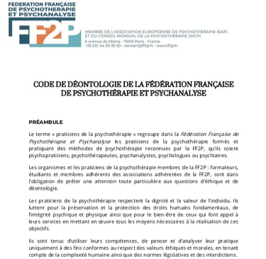 Code de déontologie FF2P