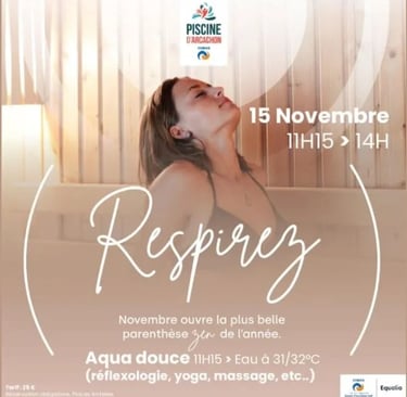 Atelier de sophrologie proposé lors d’une parenthèse bien-être à la piscine d’Arcachon