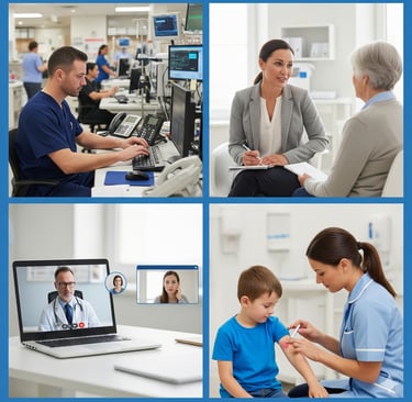 Healthcare professionals in a variety of clinical settings