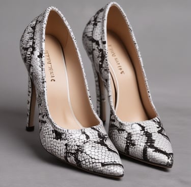 Close-up of the intricate texture of python snakeskin leather used in exotic shoes.