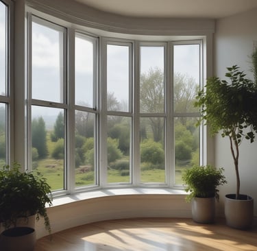 A sparkling clean window with a beautiful view of the outdoors.