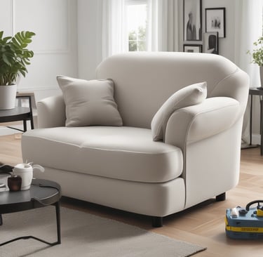 A clean and well-maintained living room showcasing a freshly cleaned sofa.