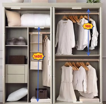 wardrobe hanging space