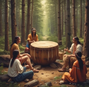 Participants engaging in a group healing session.