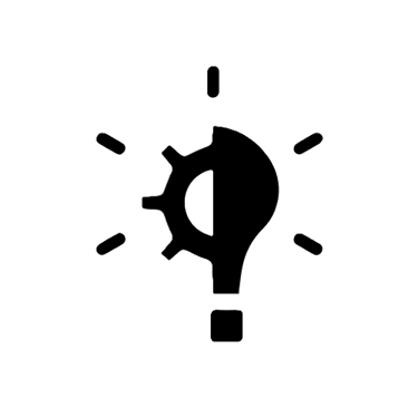 a light bulb with a gearwheel 